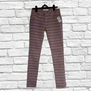 Mavi Jeans Womens 27 Alexa Chevron Skinny Mid Rise Denim